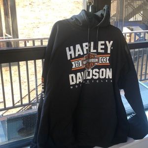 3XL Harley Davison Black Hoodie
